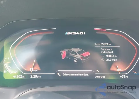 2020 BMW 3 Series M340I from USA, damaged, VIN WBA5U7C01LFH31200